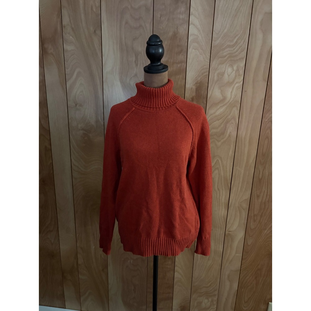 89th +‎ Madison Womens Orange Turtleneck Raglan Sleeve Knit Sweater Size Medium
